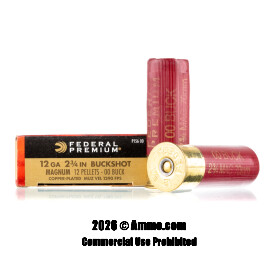 Image of Federal 12 ga Ammo - 5 Rounds of 00 Buck Ammunition