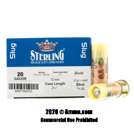 Image of Sterling 20 Gauge Ammo - 200 Rounds of 3/4 oz. Rifled Slug Ammunition