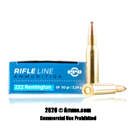 Image of Prvi Partizan 222 Rem Ammo - 20 Rounds of 50 Grain SP Ammunition