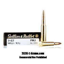 Image of Sellier and Bellot 7x57mm Ammo - 20 Rounds of 140 Grain FMJ Ammunition