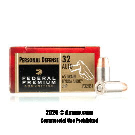 Image of Federal 32 ACP Ammo - 20 Rounds of 65 Grain JHP Ammunition
