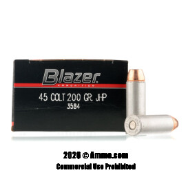 Image of Blazer 45 Long Colt Ammo - 50 Rounds of 200 Grain JHP Ammunition