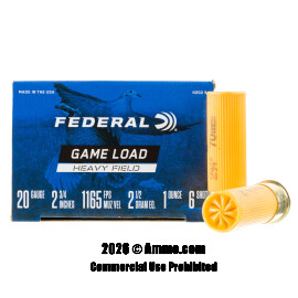 Image of Federal 20 Gauge Ammo - 250 Rounds of #6 Shot Ammunition