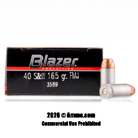 Image of Blazer 40 Cal Ammo - 50 Rounds of 165 Grain FMJ Ammunition