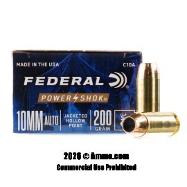 Image of Federal Power-Shok 10mm Ammo - 20 Rounds of 200 Grain JHP Ammunition