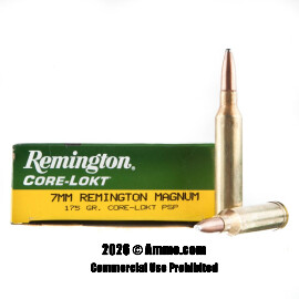 Image of Remington 7mm Rem Magnum Ammo - 20 Rounds of 175 Grain PSP Ammunition