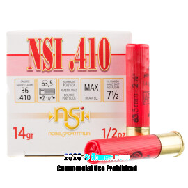 Image For 250 Rounds Of 1/2 oz. #7-1/2 Shot 410 NobelSport Ammunition