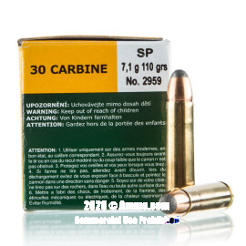 Image of Sellier and Bellot 30 Carbine Ammo - 50 Rounds of 110 Grain SP Ammunition
