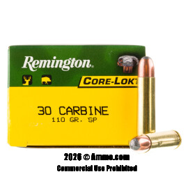 Image of Remington 30 Carbine Ammo - 50 Rounds of 110 Grain SP Ammunition