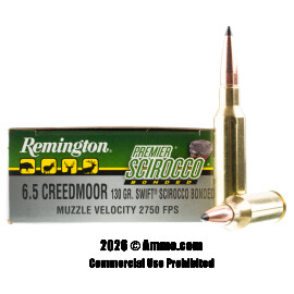 Image of Remington 6.5 Creedmoor Ammo - 20 Rounds of 130 Grain Scirocco Bonded Ammunition