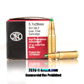 Image of FN Herstal 5.7x28 Ammo - 500 Rounds of 27 Grain Lead Free JHP Ammunition
