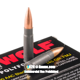 Image of Bulk 300 Blackout Ammo - 500  Rounds of Bulk 145 Grain FMJ Ammunition from Wolf