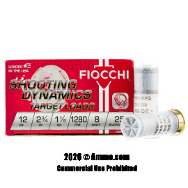 Image of Fiocchi Shooting Dynamics 12 Gauge Ammo - 250 Rounds of 1-1/8 oz. #8 Shot Ammunition
