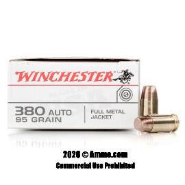Image of Winchester 380 ACP Ammo - 500 Rounds of 95 Grain FMJ Ammunition