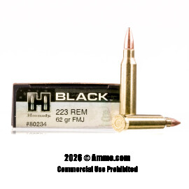Image of Hornady BLACK 223 Ammo - 200 Rounds of 62 Grain FMJ Ammunition