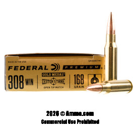 Image of Federal Gold Medal CenterStrike 308 Win Ammo - 20 Rounds of 168 Grain OTM Ammunition