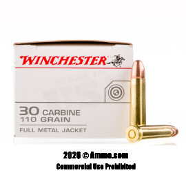 Image of Winchester USA 30 Carbine Ammo - 500 Rounds of 110 Grain FMJ Ammunition