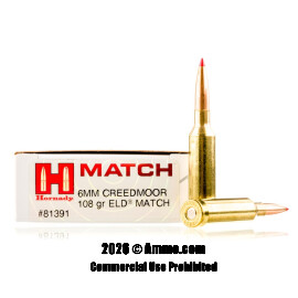 Image of Hornady Match 6mm Creedmoor Ammo - 20 Rounds of 108 Grain ELD Match Ammunition