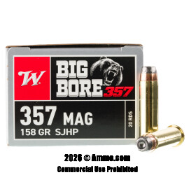 Image of Winchester Big Bore 357 Magnum Ammo - 20 Rounds of 158 Grain SJHP Ammunition