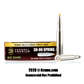Image of Federal Vital-Shok 30-06 Ammo - 20 Rounds of 180 Grain Trophy Bonded Tip Ammunition