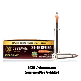 Image of Federal Vital-Shok 30-06 Ammo - 20 Rounds of 180 Grain Trophy Copper Polymer Tipped Ammunition