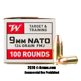 Image of Winchester 9mm NATO Ammo - 100 Rounds of 124 Grain FMJ Ammunition
