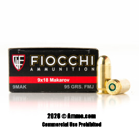 Image of Fiocchi 9mm Makarov Ammo - 1000 Rounds of 95 Grain FMJ Ammunition