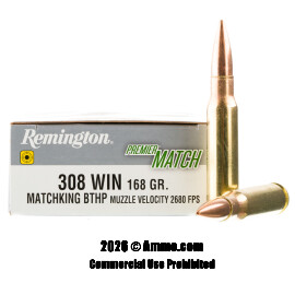Image of Remington 308 Win Ammo - 20 Rounds of 168 Grain HPBT Ammunition