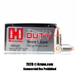 Image of Hornady 9mm Ammo - 250 Rounds of 135 Grain JHP Ammunition