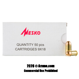 Image of Mesko 9mm Makarov Ammo - 50 Rounds of 93 Grain FMJ Ammunition