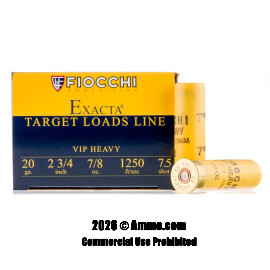 Fiocchi 20 Gauge Ammo - 250 Rounds of 7/8 oz. #7-1/2 Shot (Lead) Ammunition