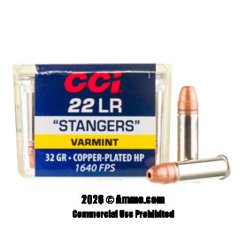 CCI Stangers 22 LR Ammo - 5000 Rounds of 32 Grain CPHP Ammunition