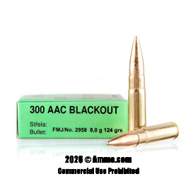 Image of Sellier and Bellot 300 Blackout Ammo - 20 Rounds of 124 Grain FMJ Ammunition
