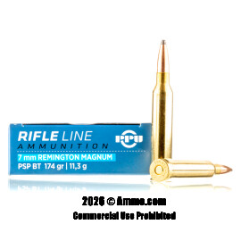 Image of Prvi Partizan 7mm Rem Magnum Ammo - 20 Rounds of 174 Grain PSPBT Ammunition