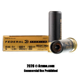 Federal Freight Train Copper 12 Gauge Ammo - 50 Rounds of 300 Grain Sabot Slug Ammunition