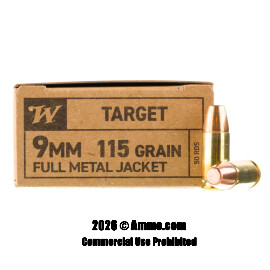 Image of Winchester Service Grade 9mm Ammo - 1000 Rounds of 115 Grain FMJ Ammunition
