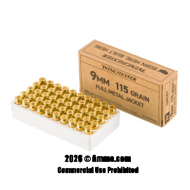 Image of Bulk 9mm Ammo - 1000 Rounds of Bulk 115 Grain FMJ Ammunition from Winchester