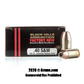 Image of Black Hills Ammunition 40 S&W Ammo - 20 Rounds of 155 Grain JHP Ammunition