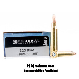 Image of Federal 223 Ammo - 20 Rounds of 55 Grain SP Ammunition