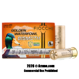 Image of Fiocchi Golden Waterfowl 12 Gauge Ammo - 10 Rounds of 1-3/8 oz. #2 Bismuth Shot Shot Ammunition