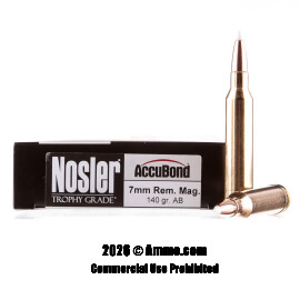 Image of Nosler Ammunition 7mm Rem Magnum Ammo - 20 Rounds of 140 Grain Nosler AccuBond Ammunition