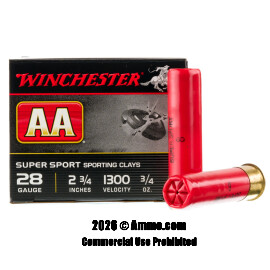 Image of Winchester AA 28 Gauge Ammo - 250 Rounds of 3/4 oz. #8 Shot Ammunition
