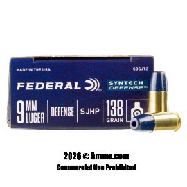 Image of Federal Syntech Defense 9mm Ammo - 50 Rounds of 138 Grain SHP Ammunition