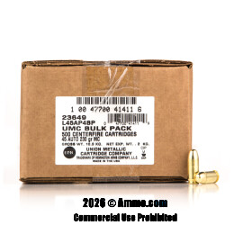 Image of Remington UMC 45 ACP Ammo - 500 Rounds of 230 Grain FMJ Ammunition