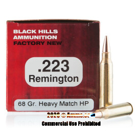 Image of Black Hills Ammunition 223 Ammo - 50 Rounds of 68 Grain Heavy Match HP Ammunition