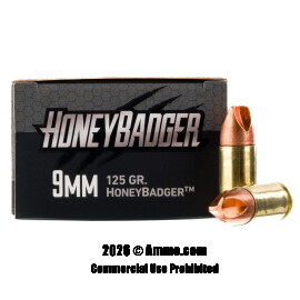 Image of Black Hills Ammunition Subsonic 9mm Ammo - 20 Rounds of 125 Grain HoneyBadger Ammunition