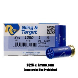 Image of Rio Wing & Target 12 Gauge Ammo - 250 Rounds of 1 oz. #8 Shot Ammunition