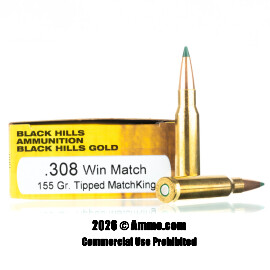Image of Black Hills Gold 308 Win Ammo - 20 Rounds of 155 Grain TMK Ammunition