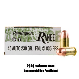 Image of Remington Range 45 ACP Ammo - 1000 Rounds of 230 Grain FMJ Ammunition