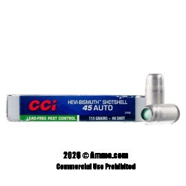 Image of CCI Pest Control Shotshell 45 ACP Ammo - 10 Rounds of 115 Grain #8 Bismuth Shot Ammunition